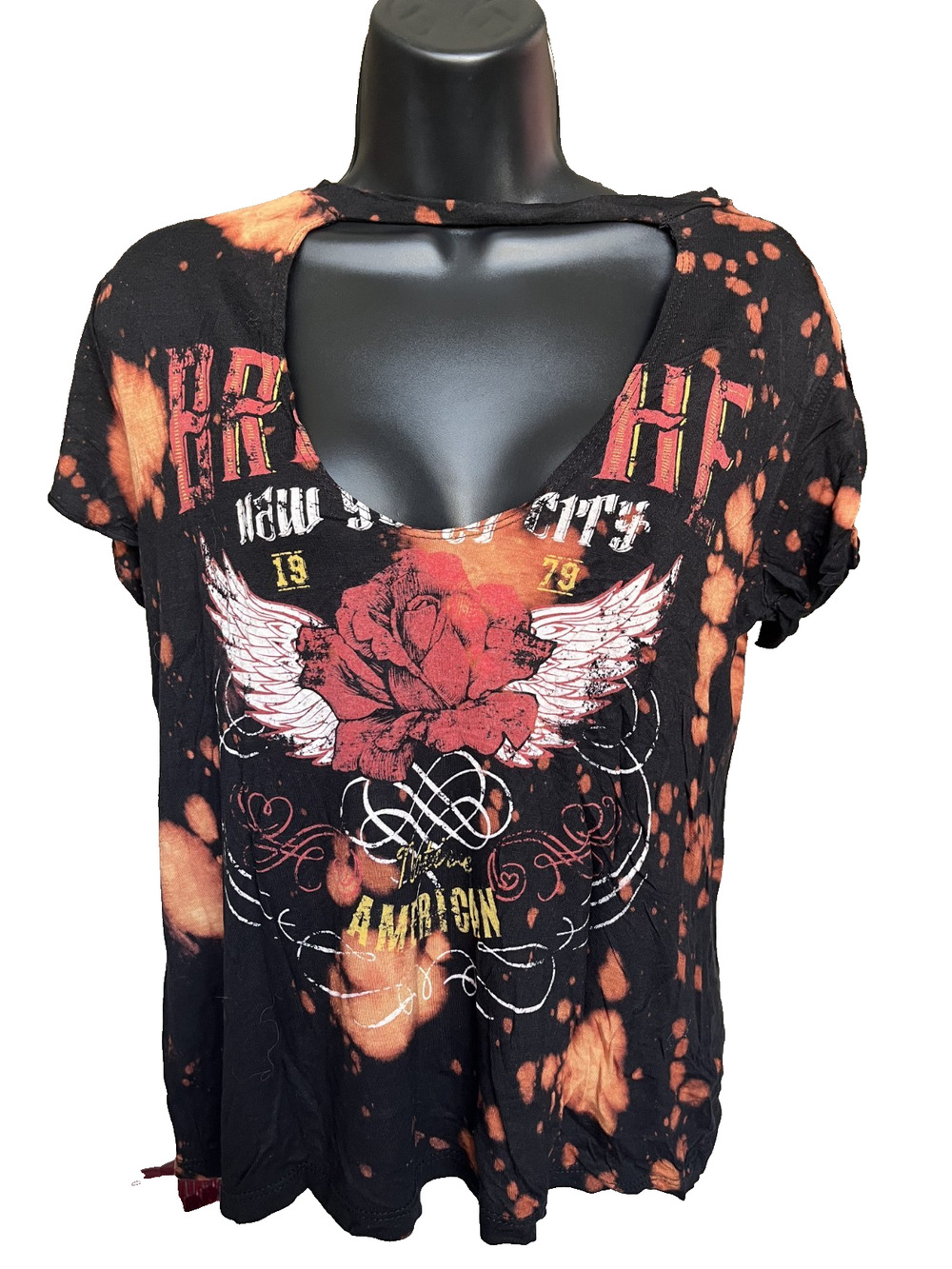 Women's Better Be Size Small Cut Out Chest 2016 Inspired Rose Black T-Shirt